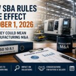 SBA SOP 50 10 8.1 changes taking effect October 1, 2026 and their impact on manufacturing M&A
